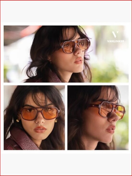 Retro Oversized Square Aviator Sunglasses for Women